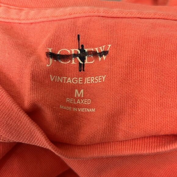 J. Crew BW379 orange Vintage-wash Cotton Pocket T-shirt size med NWT - Picture 6 of 9